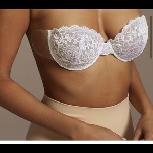 Fashion Forms Backless Adhesive White Lace Bra